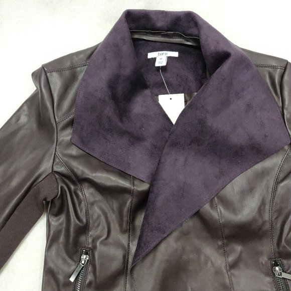 NWT Bar III Flyaway Faux-Leather Jacket XS - Picture 5 of 11